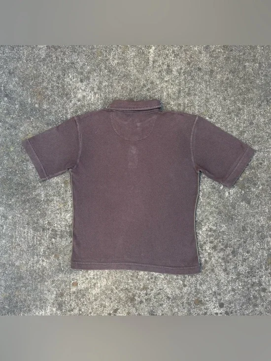 Y2K Sideout Boys Large Polo Shirt Brown Graphic Skate Surf Grunge Collared Tee - Picture 5 of 5